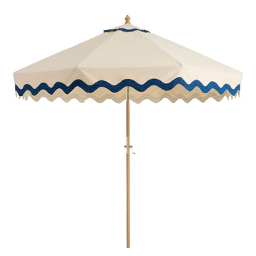 Umbrella Blue Scalloped Trim